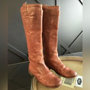 Frye Paige Tall Riding Boot 16” shaft knee height women’s sz 9 Carmel Cognac
